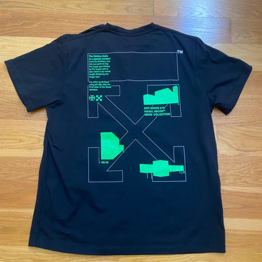 Off-White Mens Black Golden Ratio T-Shirt